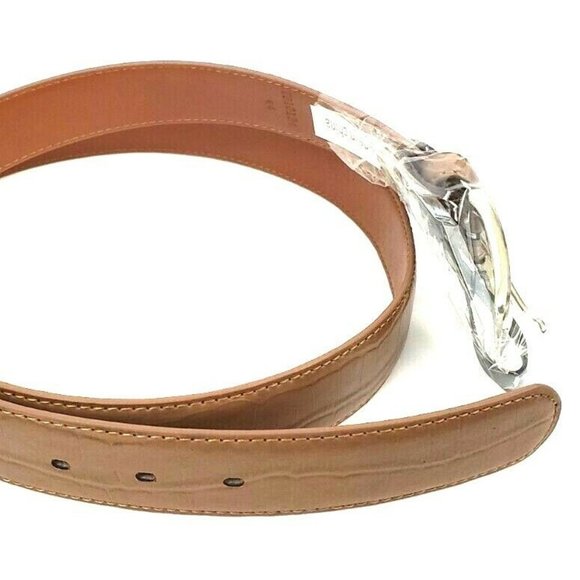 Men's Leather 1.25" Non Reversible Belt Brown Croc - Picture 4 of 12